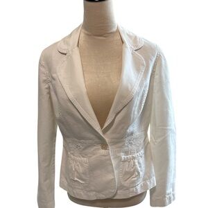 WHBM Embroidered Ivory Blazer